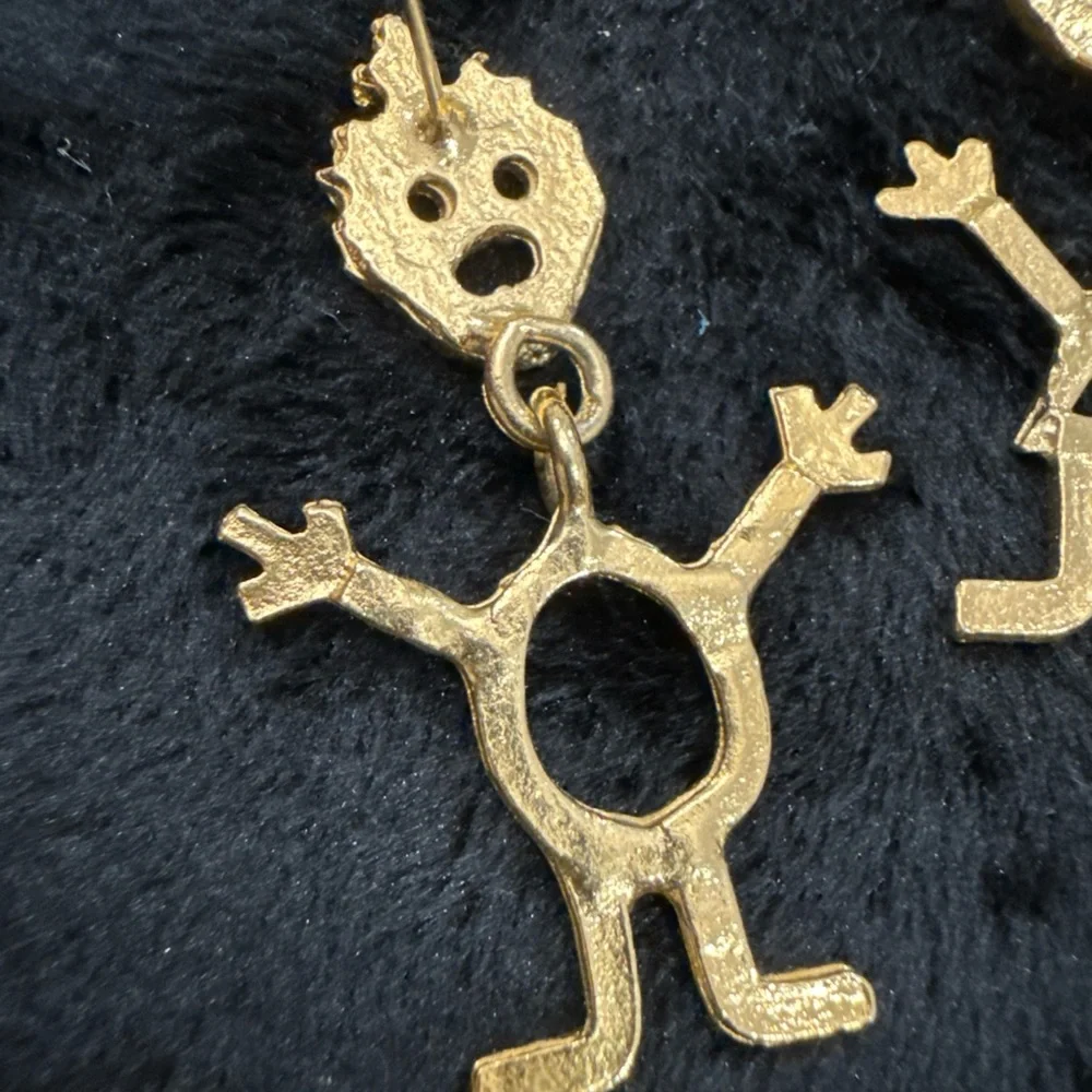 Gold Tone Abstract‎ Boy and Girl